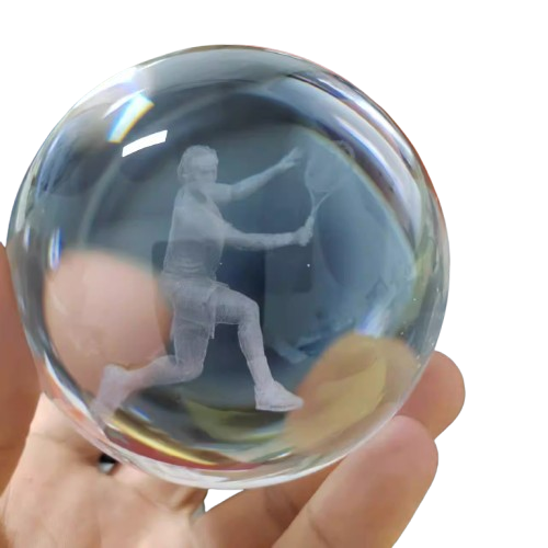 Bomboniera NUOVISSIMA Lampada Sfera Cristallo Tennis/Tennista