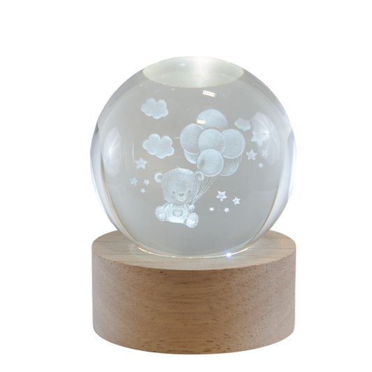 Bomboniera Lampada Globo Orsetto con base Melograno