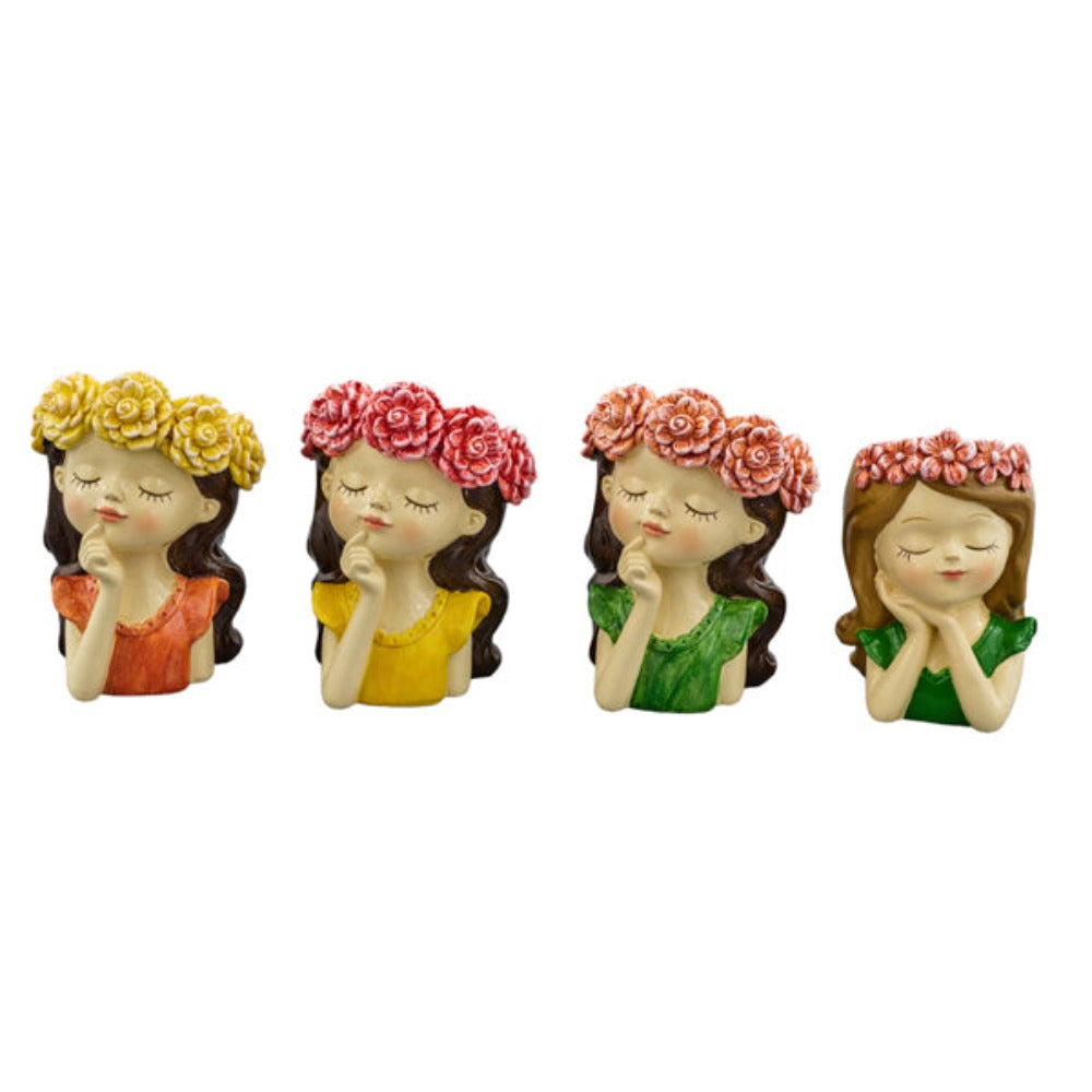 Vase fille avec faveur de fleurs CBR