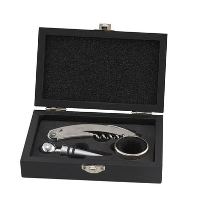 Bomboniera Set 3 Pezzi Vino Wooden Scatola Regalo Melograno