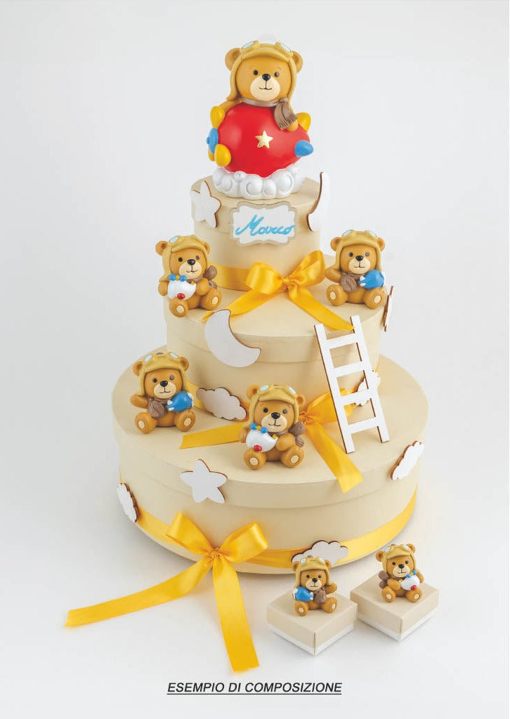 Margot Resin Teddy Bear Aviator Box Favor