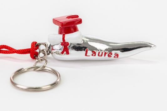 Bomboniera Portachiavi Corno Laurea Resina Le Stelle