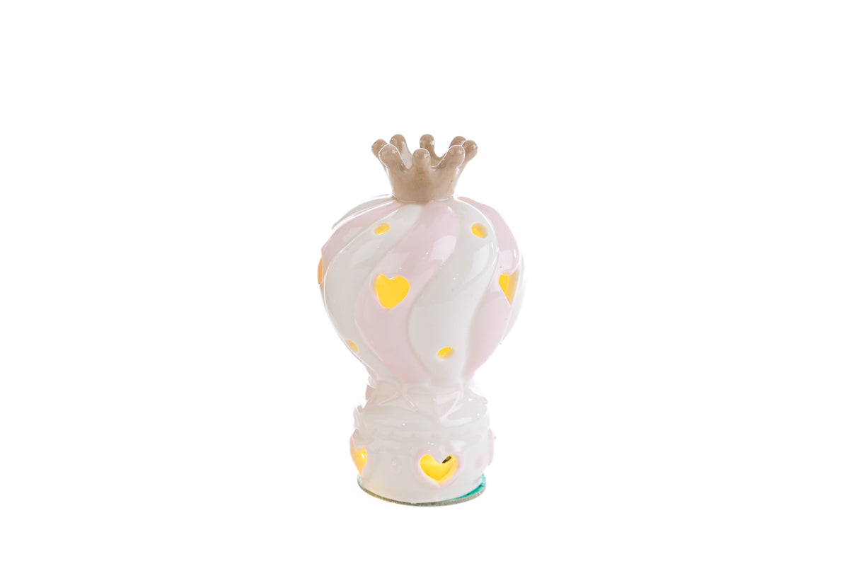 Faveur Montgolfière Porcelaine Led Rose Le Stelle