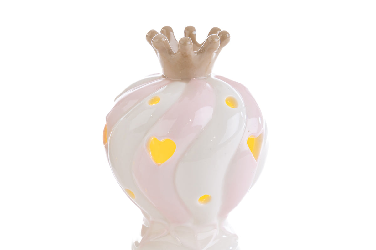 Faveur Montgolfière Porcelaine Led Rose Le Stelle