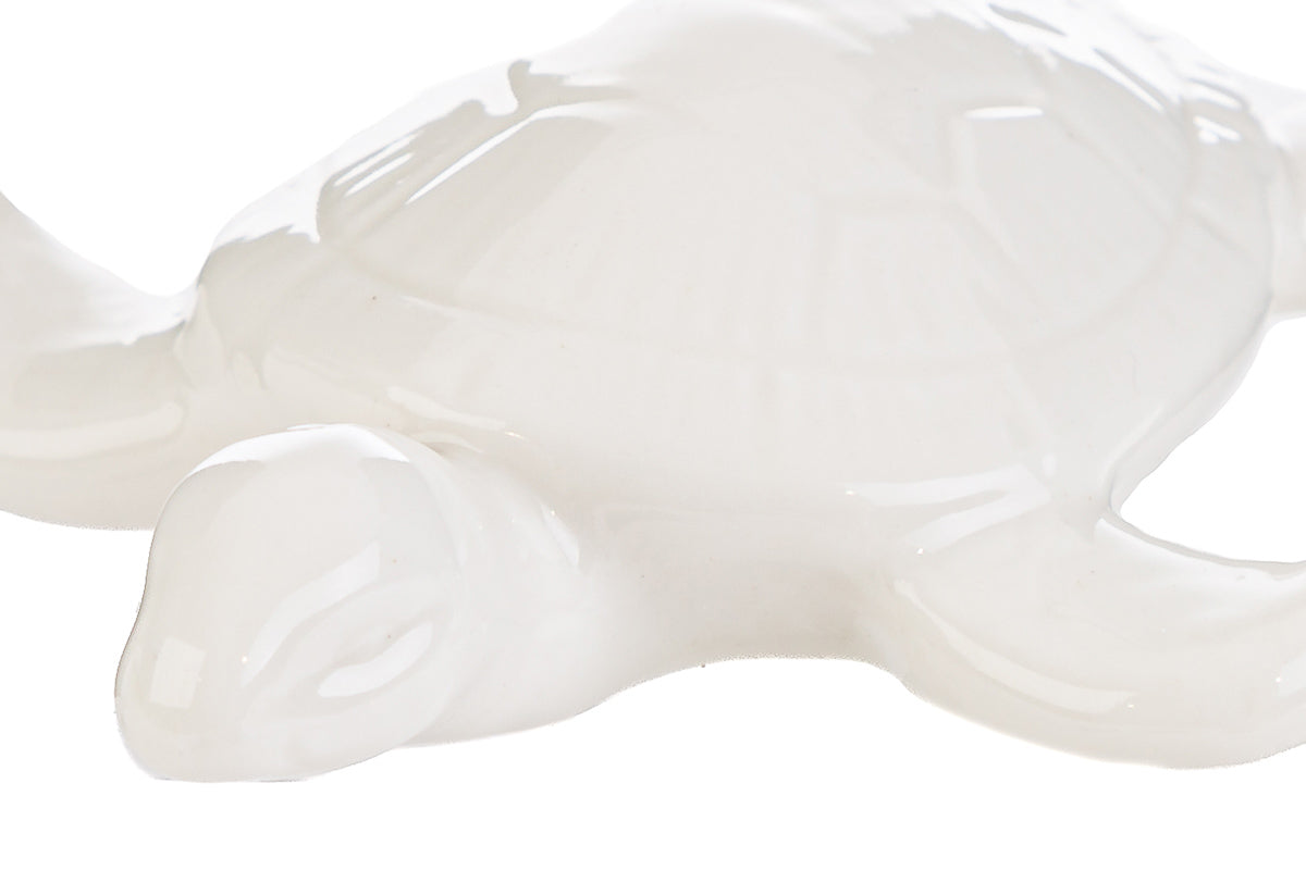 Bonbonnière Tortue de Mer en Porcelaine Blanche Le Stelle