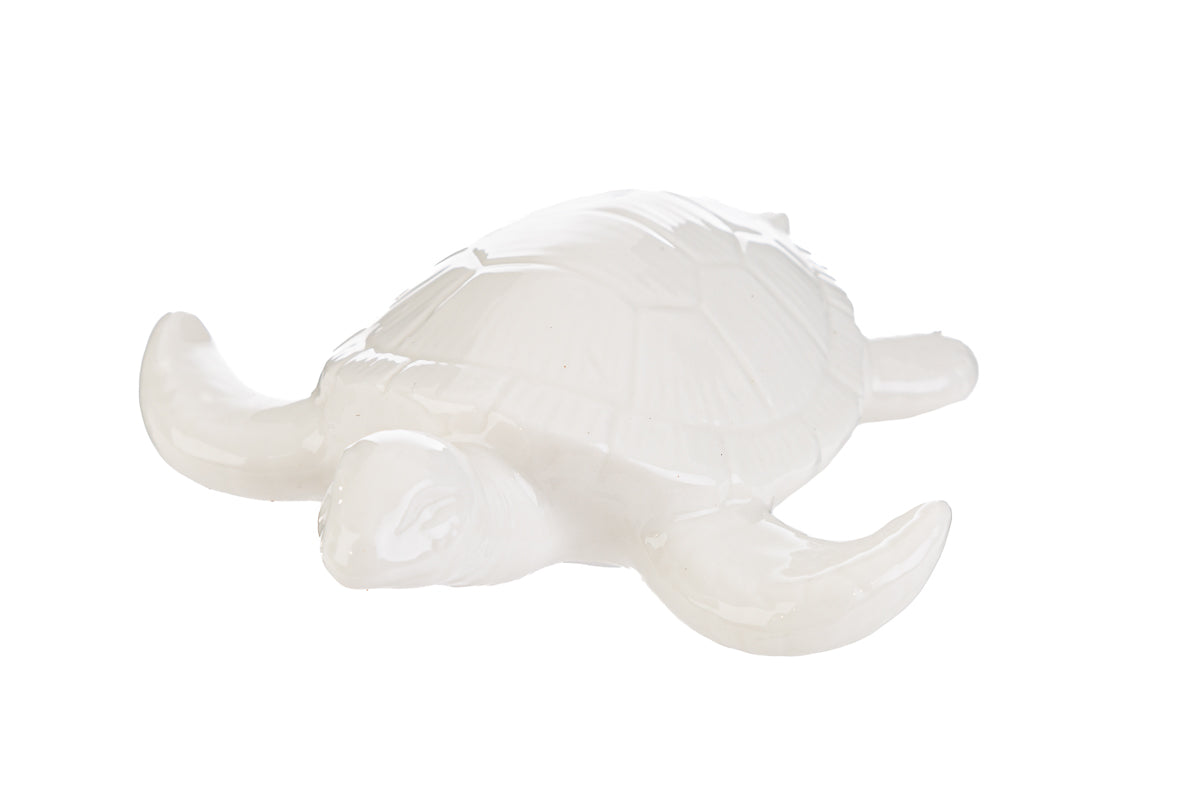 Bonbonnière Tortue de Mer en Porcelaine Blanche Le Stelle