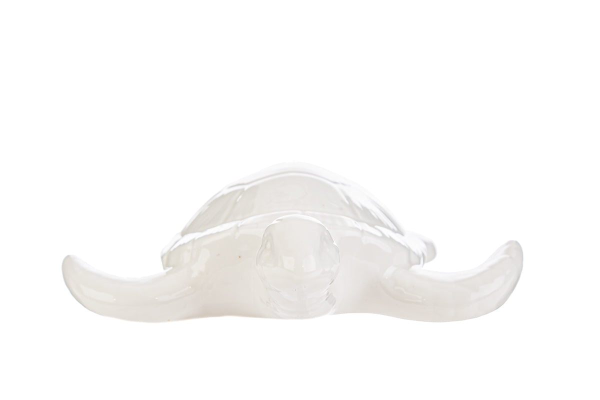 Bonbonnière Tortue de Mer en Porcelaine Blanche Le Stelle