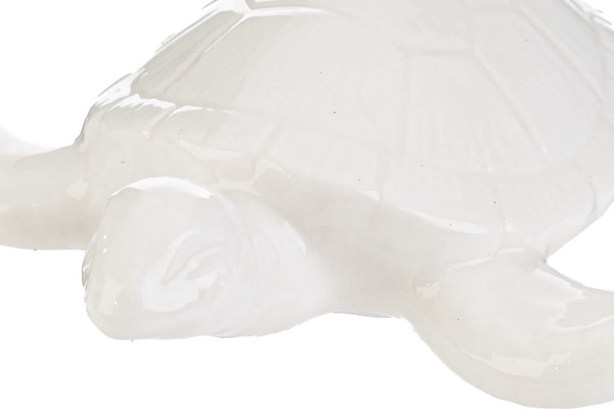 Bonbonnière Tortue de Mer en Porcelaine Blanche Le Stelle