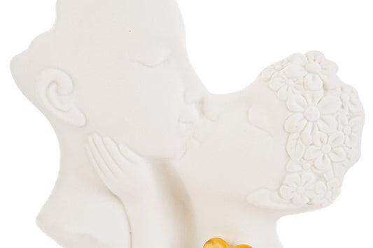 Bomboniera Coppia Sposi Porcellana Bianco con Shopper Le Stelle