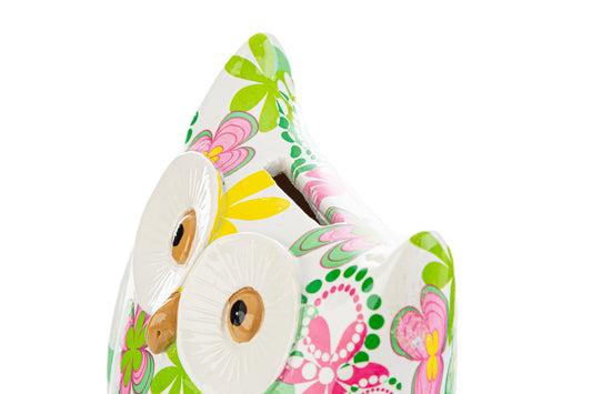 Bomboniera Gufo Salvadanaio Flowercolor in Resina con Shopper Le Stelle