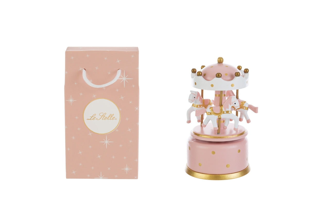 Favor Wooden Carillon Carousel Celestial Stars with Shopper