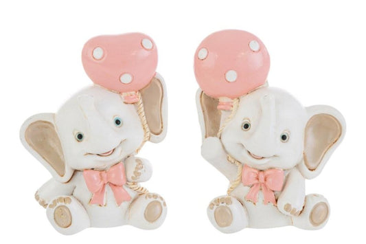 Bomboniera o Segnaposto Calamita Elefantino Resina Rosa o Celeste Le Stelle