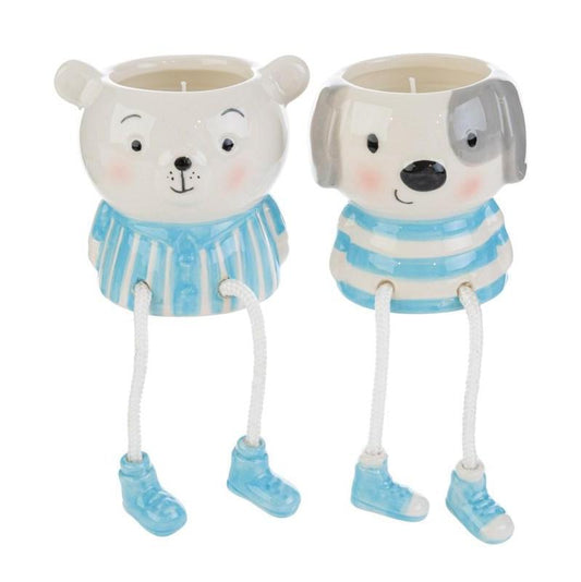 Bomboniera Candela Animali Porcellana 2 Assortiti con Shopper