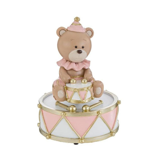 Bomboniera Carillon Orsetto Resina Rosa o Celeste Le Stelle