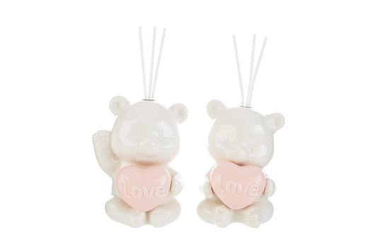 Bomboniera Profumatore Orsetto Porcellana Rosa o Celeste con Astuccio Le Stelle