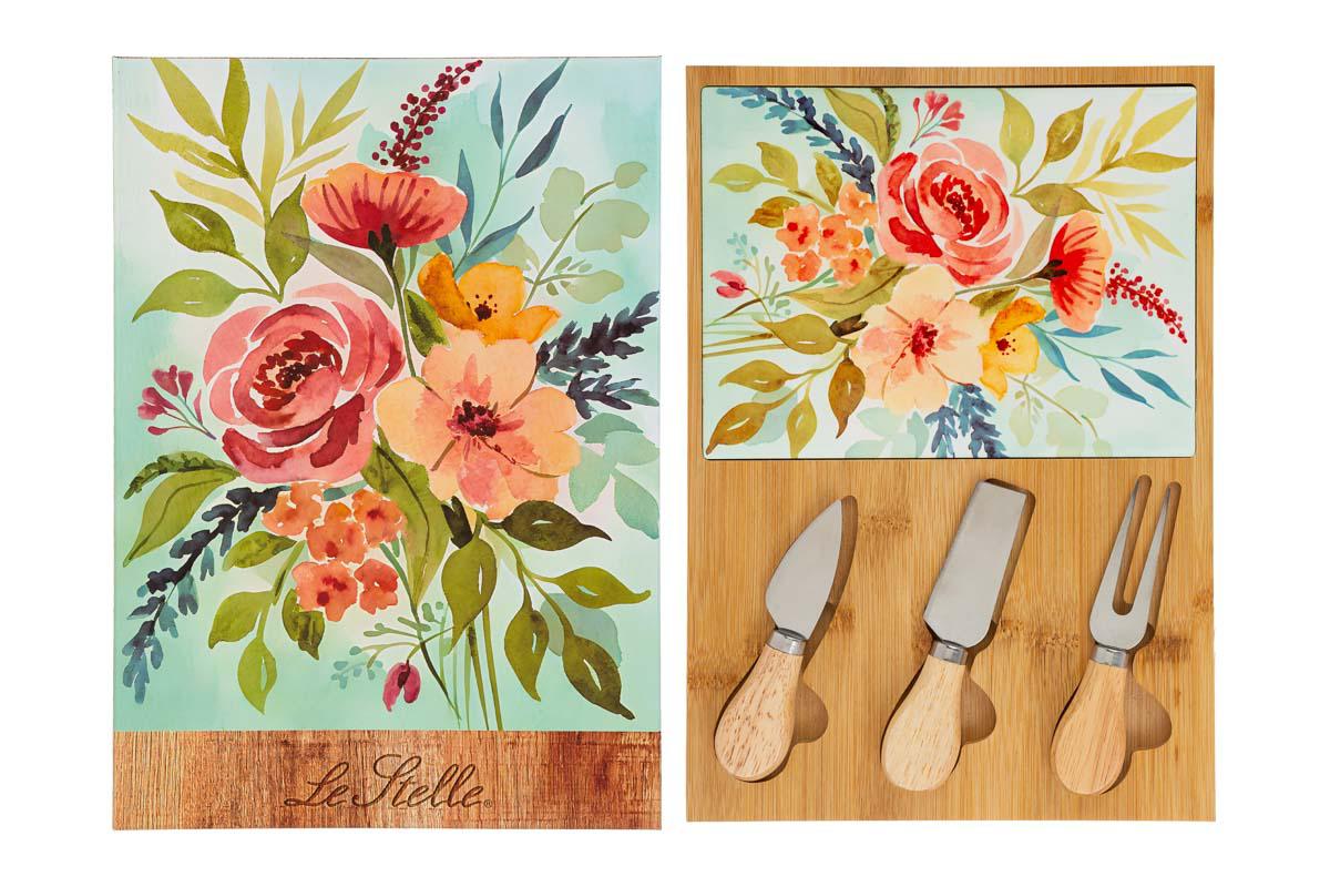 Bomboniera Tagliere Legno Set 3 o 4 pezzi Formaggio con Box Le Stelle