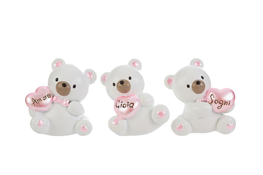 Bomboniera o Seganposto Orsetto Celeste e Rosa Le Stelle