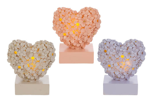 Bomboniera Lampada LED Cuore Resina 3 colori con Shopper Le Stelle