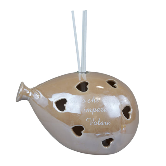 Bomboniera Profumatore Palloncino LED con Frase Porcellana Melograno