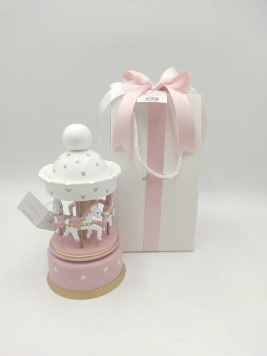 Bomboniera Carillon Giostrina Rosa e Celeste