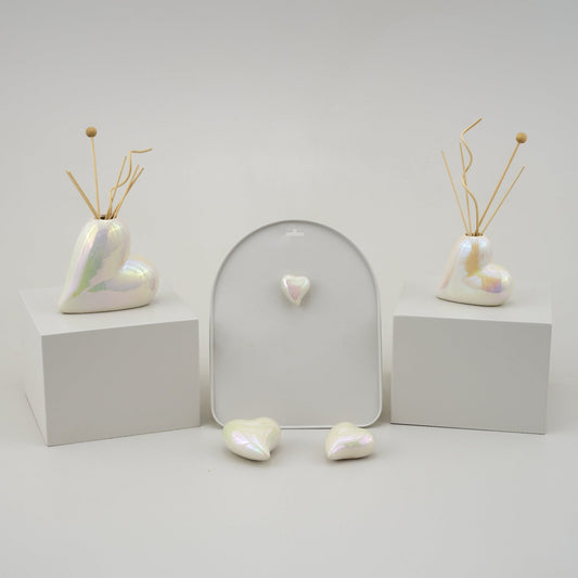 Bomboniera Segnaposto Calamita Cuore Perlato Melograno