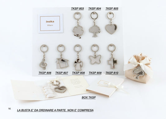 Bomboniera Portachiavi Doppio Acciaio con Palline Margot