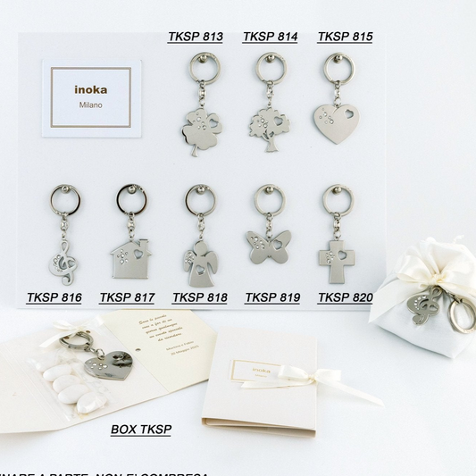 Bomboniera Portachiavi Acciaio con Strass Margot