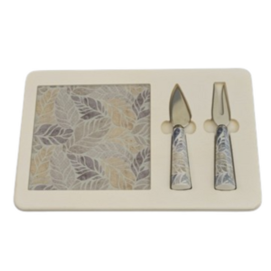 Bomboniera Tagliere Set 2 Pezzi Formaggio Ceramica CBR