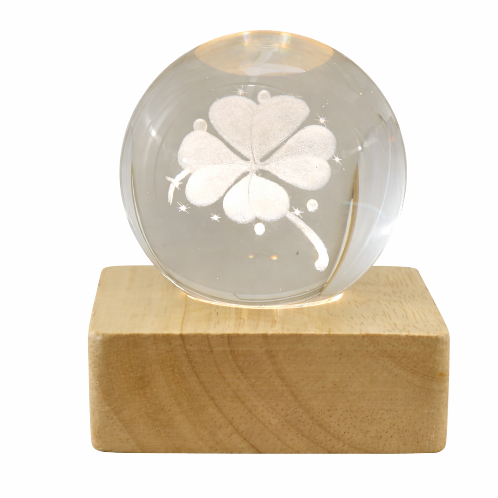 Bomboniera Lampada a Batteria Sfera Quadrifoglio LED Melograno