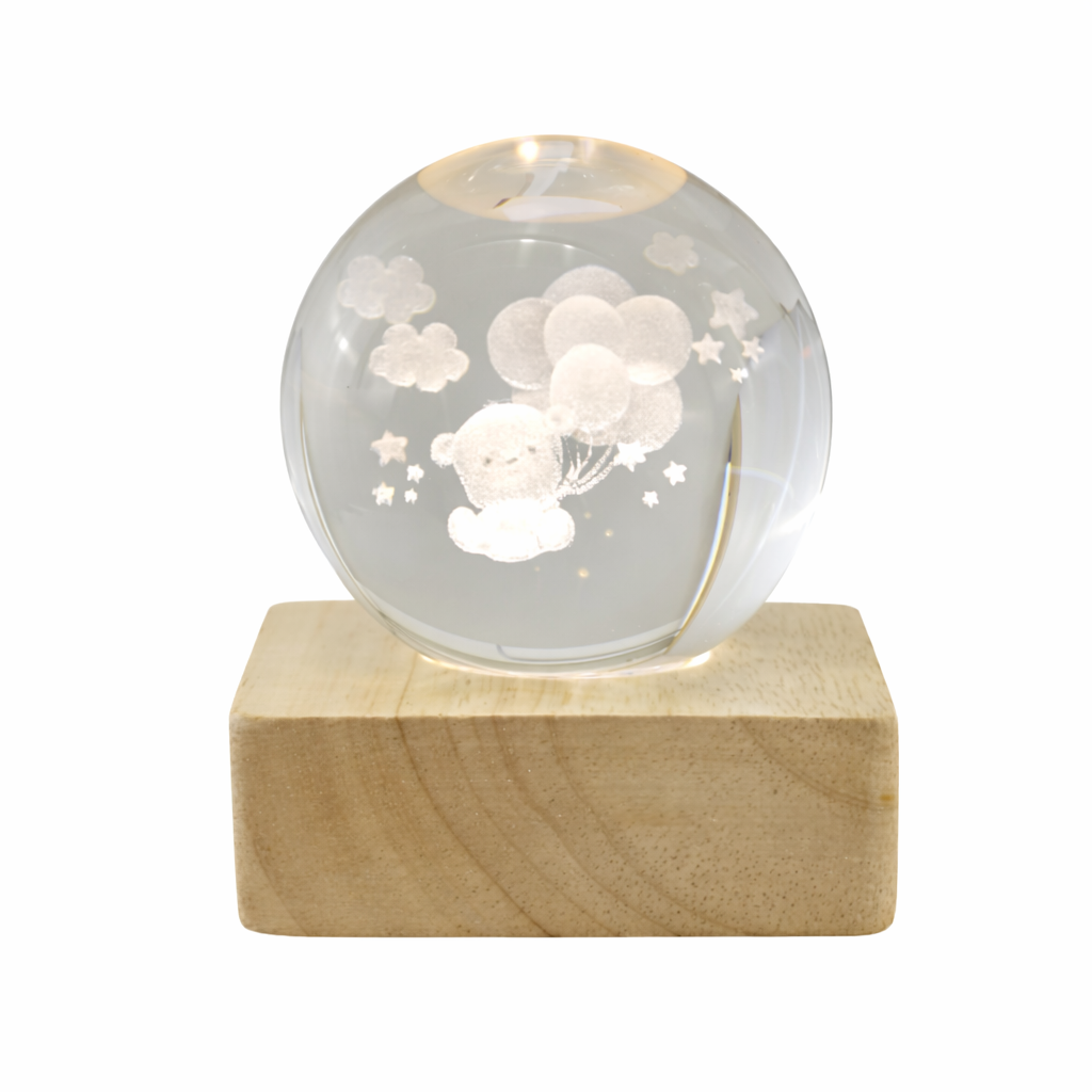 Bomboniera Lampada a Batteria Sfera Orsetto LED Melograno