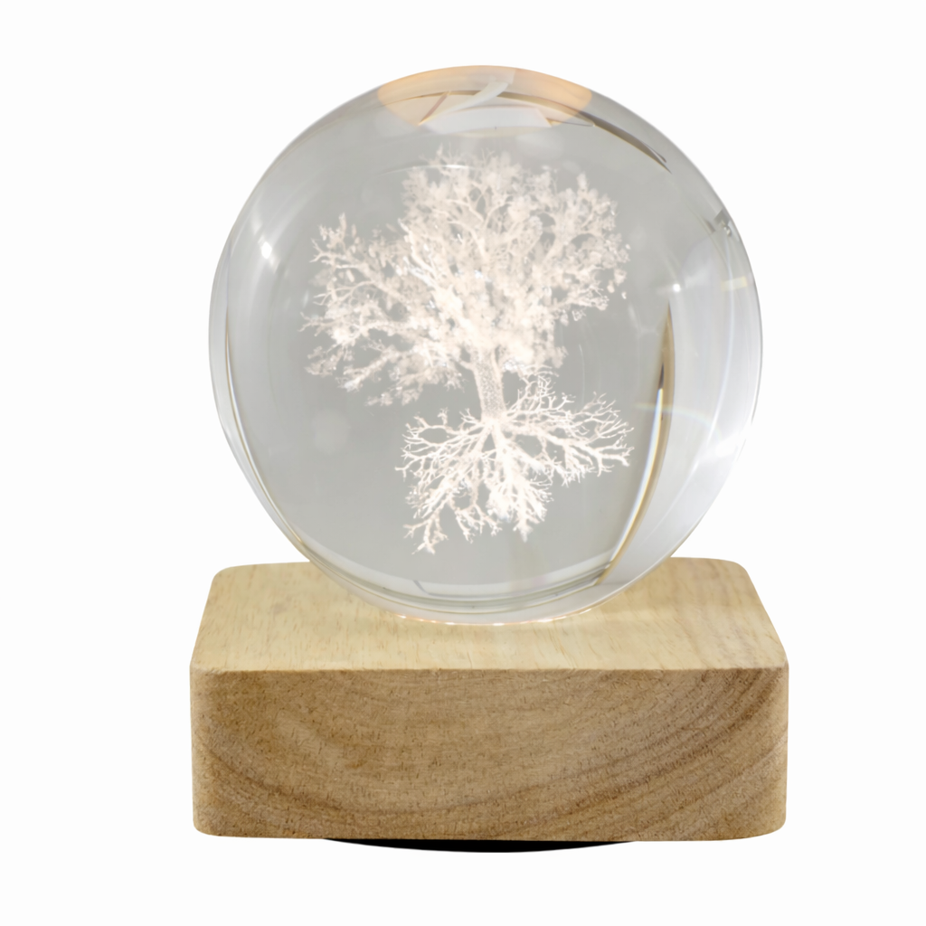 Bomboniera Lampada a Batteria Sfera Albero della Vita LED Melograno