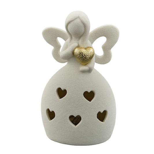 Bomboniera Angelo Led Porcellana Satinato