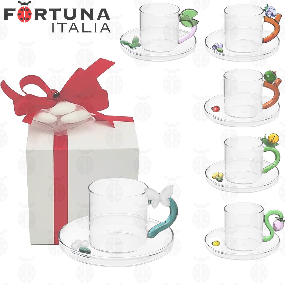 Bomboniera Tazzina e Piattino Fruits e Flower Ichendorf