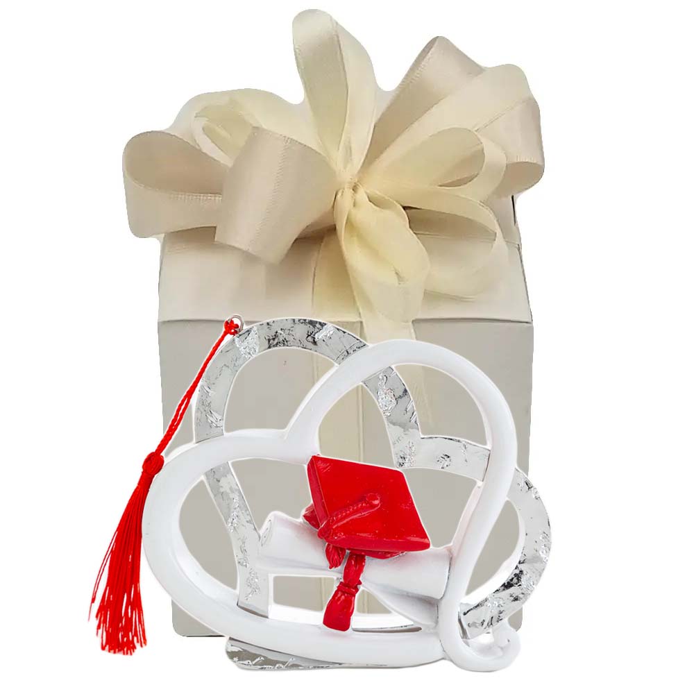 Bomboniera Cuori Laurea Resina