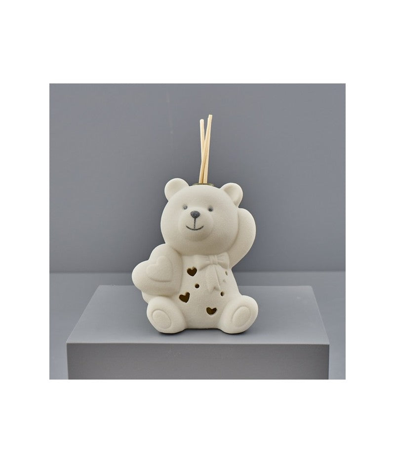 Led Tourterelle Gris et Porcelaine Ours Blanc Parfumeur Faveur