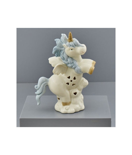 Bomboniera White Unicorno Led Rosa o Celeste