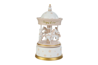 Favor Wooden Carillon Carousel Celestial Stars with Shopper
