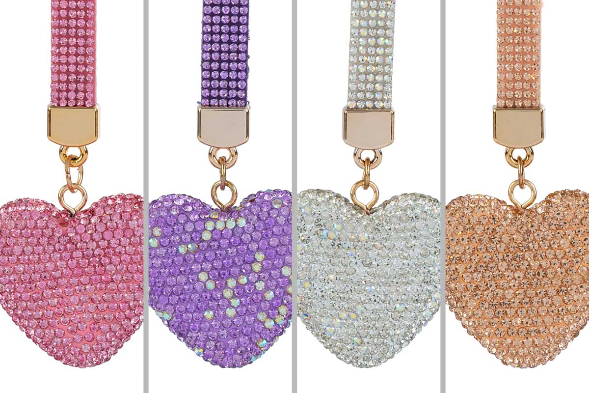 Bomboniera Portachiavi Strass Cuore Labbra Cigliegia con Astuccio Le Stelle