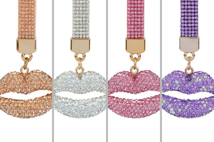 Bomboniera Portachiavi Strass Cuore Labbra Cigliegia con Astuccio Le Stelle