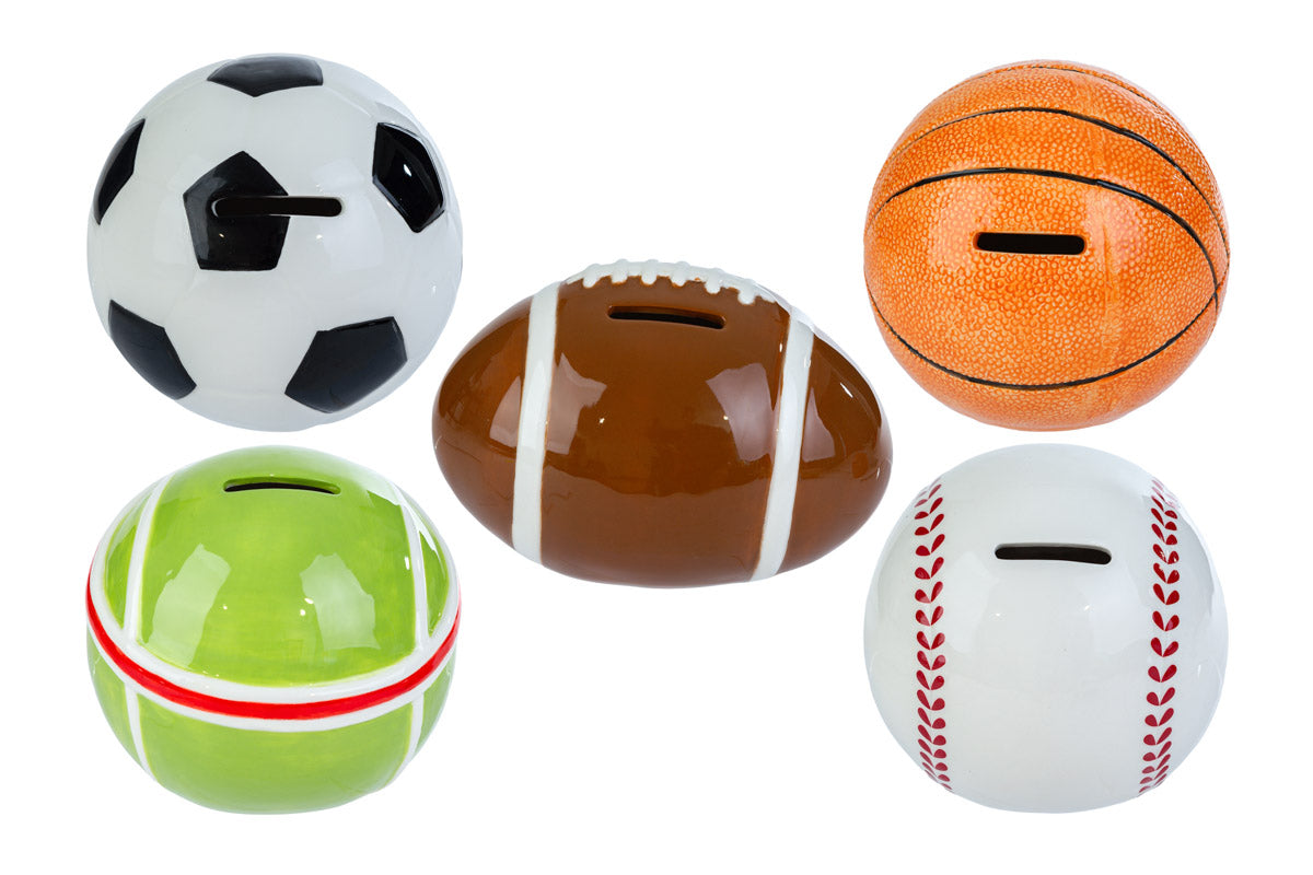 Bomboniera Salvadanaio Sport Ceramica con Box Le Stelle