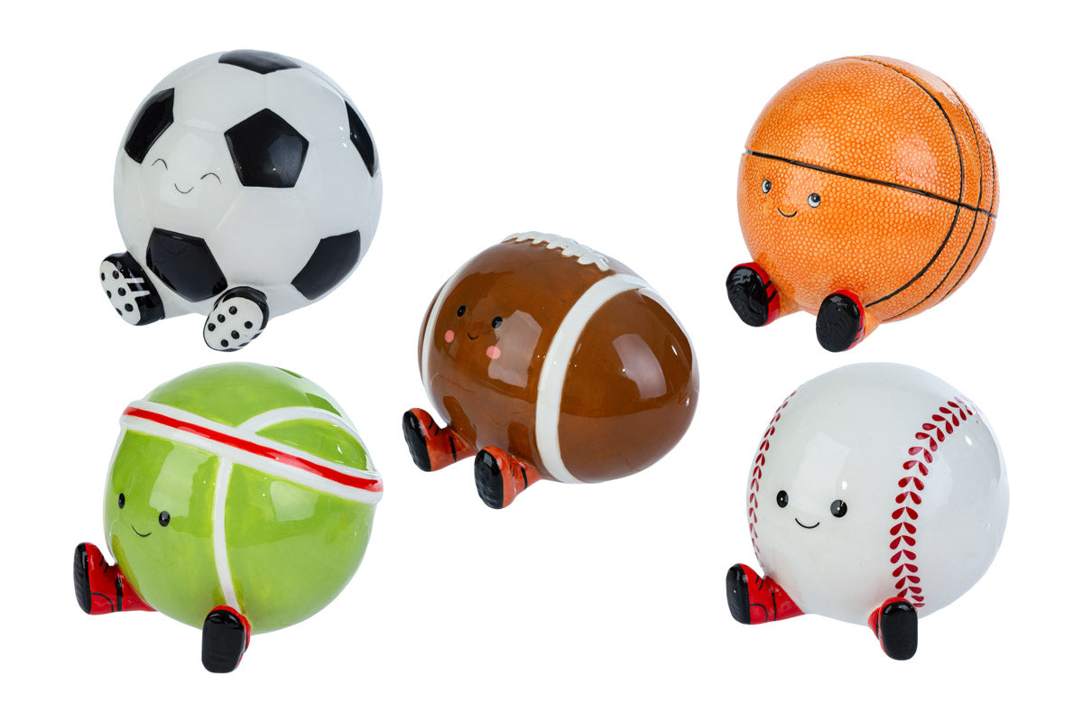 Bomboniera Salvadanaio Sport Ceramica con Box Le Stelle