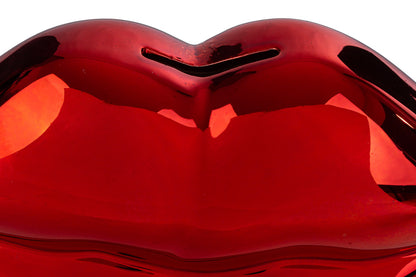 Bomboniera Salvadanaio Labbra Porcellana 2 Colori con Shopper Le Stelle