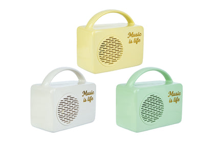 Bomboniera Salvadanaio Radio Vintage in Resina con Shopper Le Stelle