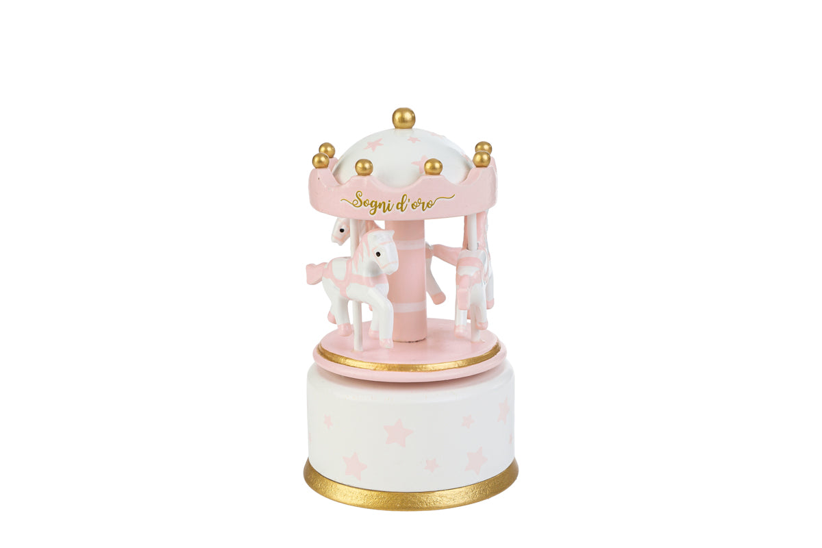 Favor Wooden Carillon Carousel Celestial Stars with Shopper