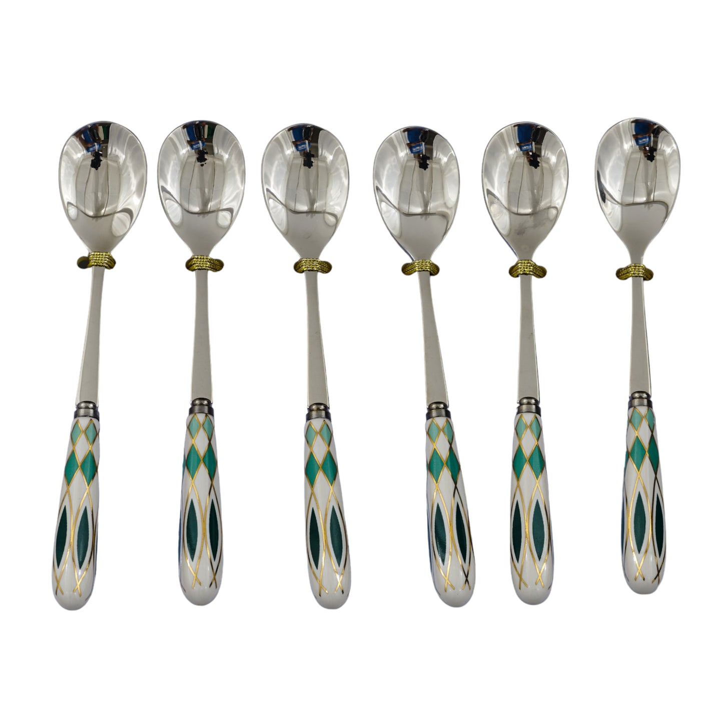 Bomboniere Set 6 Cucchiaini Rombi Ceramica CBR