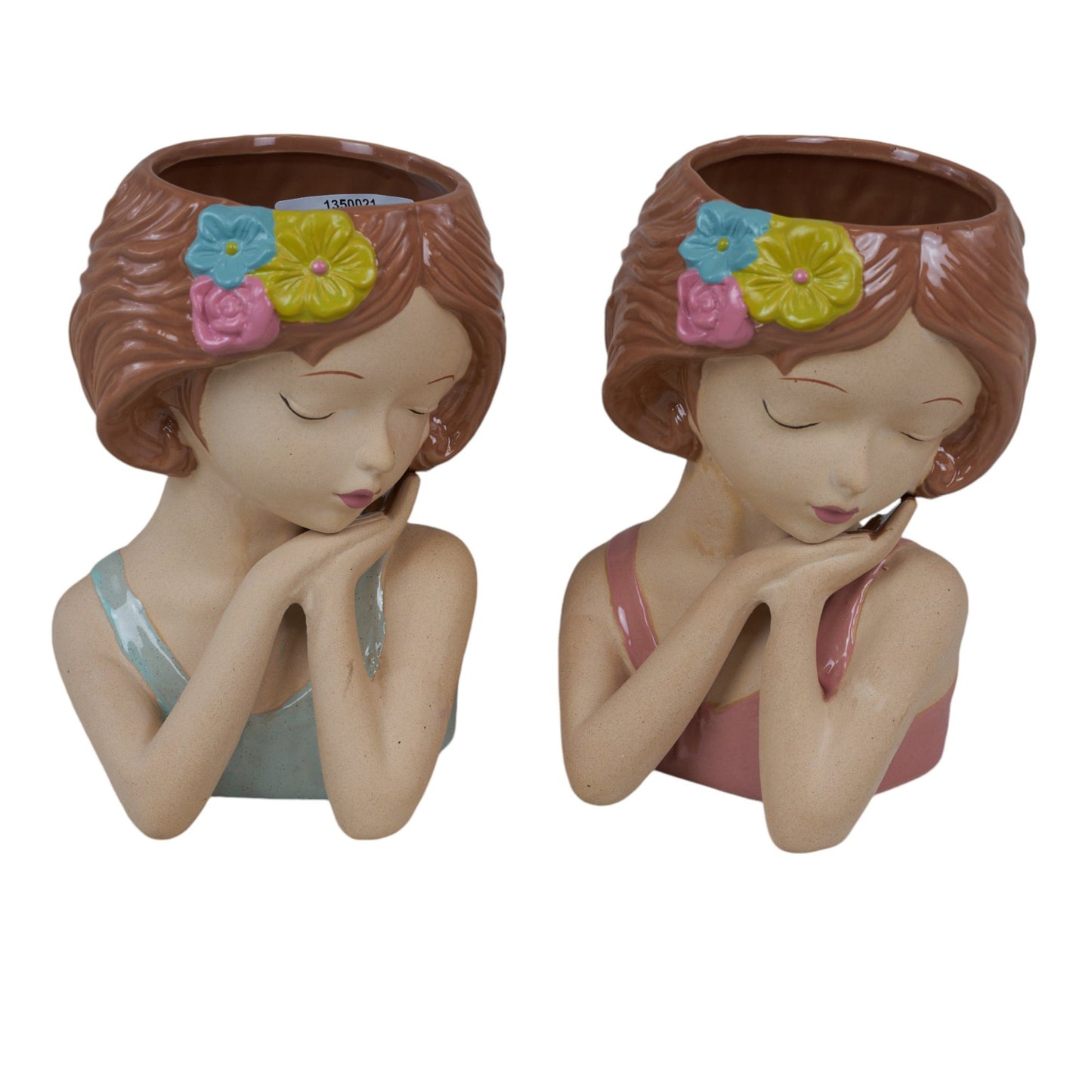 Bomboniera Vaso Busto Ragazza con Fiori Melograno