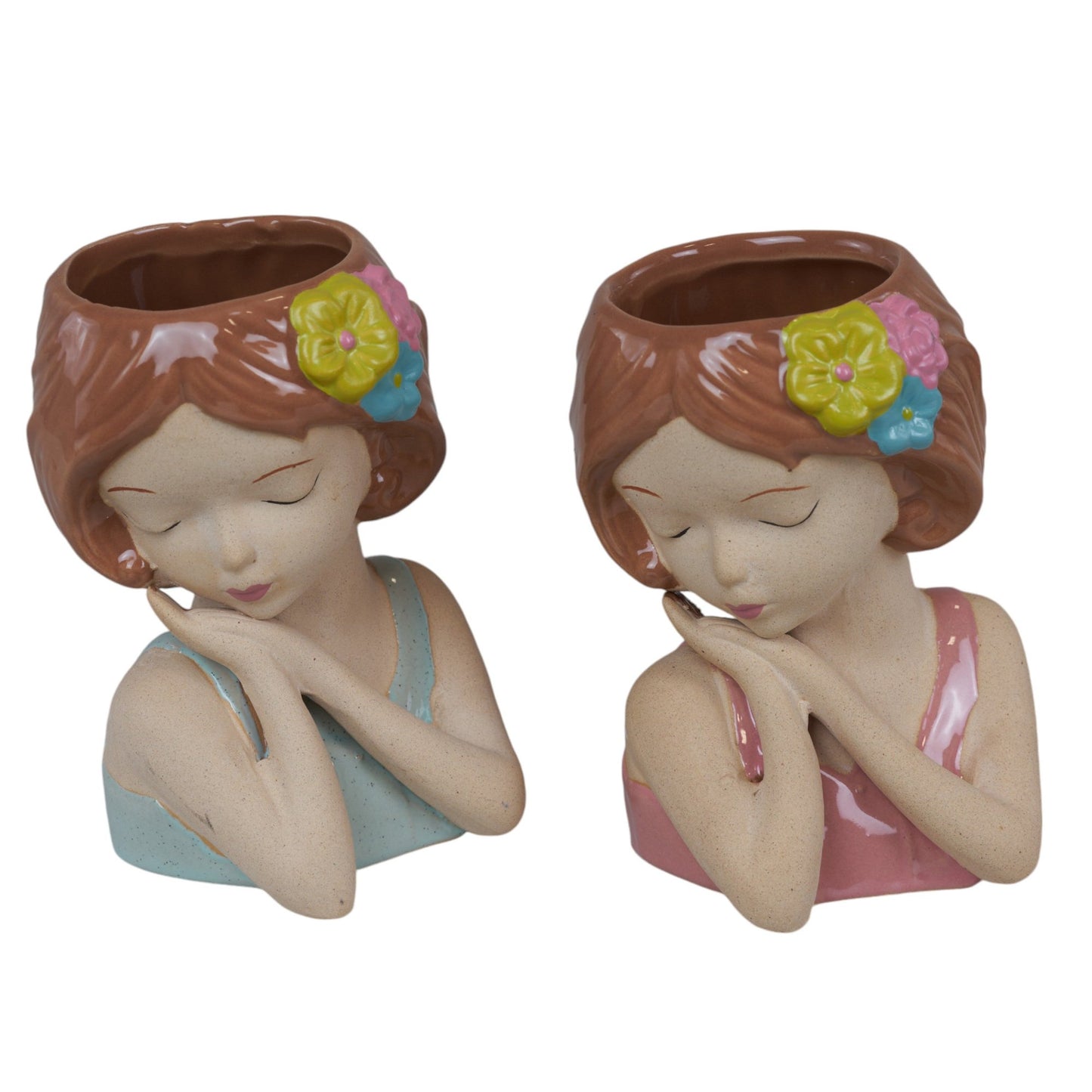 Bomboniera Vaso Busto Ragazza con Fiori Melograno