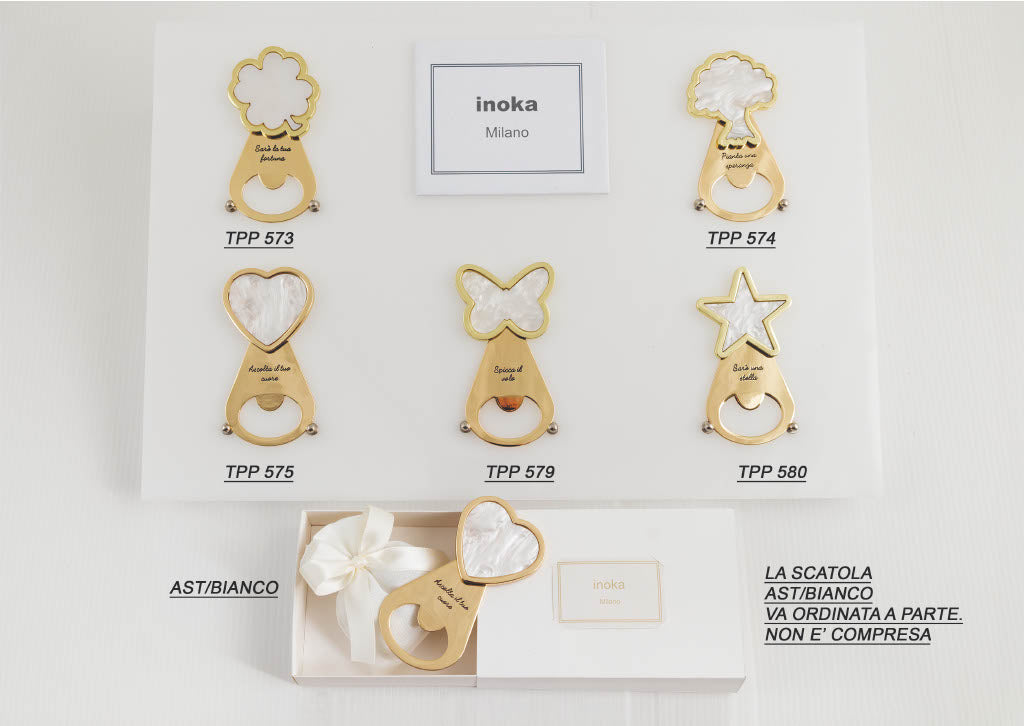 Bomboniera Apribottiglie Acciaio Col. Oro Margot