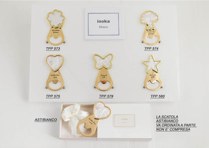 Bomboniera Apribottiglie Acciaio Col. Oro Margot