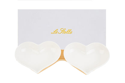 Bomboniera Set Bowls Heart Porcelain The Stars 